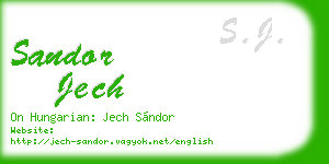 sandor jech business card