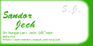 sandor jech business card